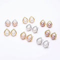 18K Gold Plated Freshwater Pearl Stud Earrings with S925 Silver Pins — all variants