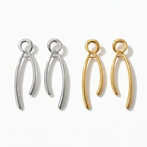 18K Gold Plated Geometric Drop & Gold Hoop Earrings for Women