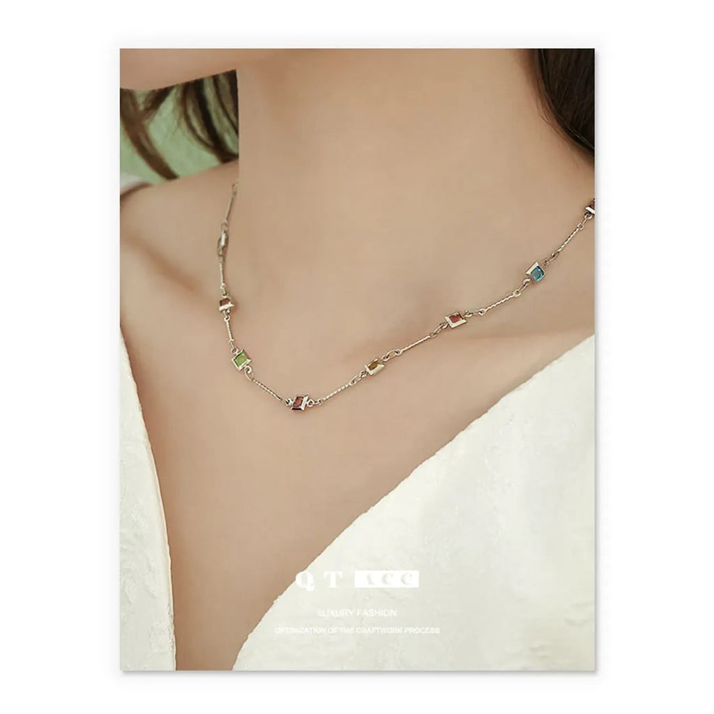 18K Gold-Plated Glass Bead Necklace & Bracelet Set