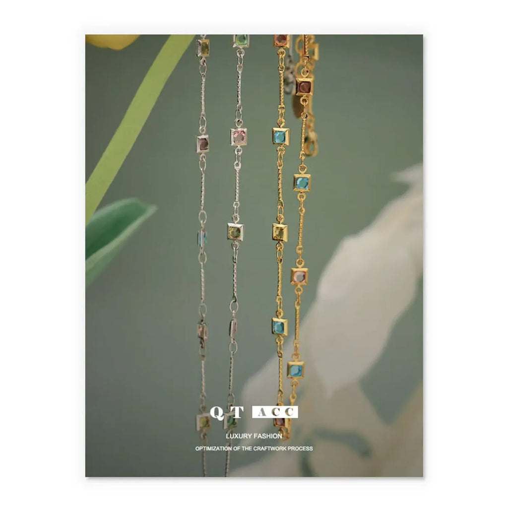 18K Gold-Plated Glass Bead Necklace & Bracelet Set