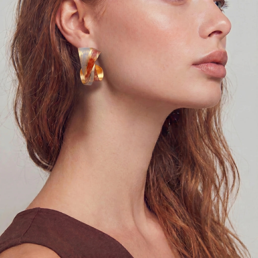 Twisted Flame Hoops by Linda's Look