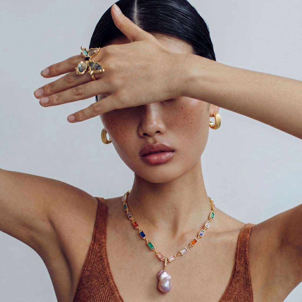 Rainbow Statement Necklace by Linda's Look