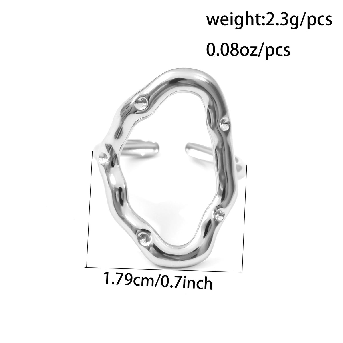 Womens Fashionable Hollow Geometric Ring In Stainless Steel