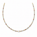 Natural Shoushan Stone Beaded Necklace