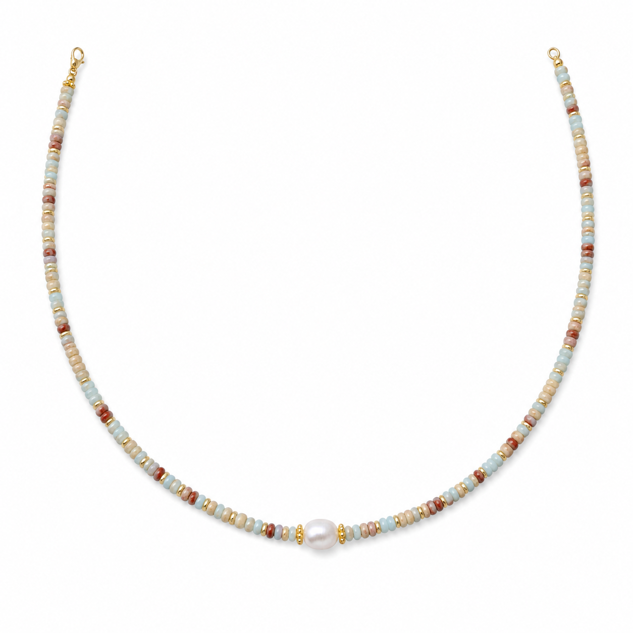 Natural Shoushan Stone Beaded Necklace