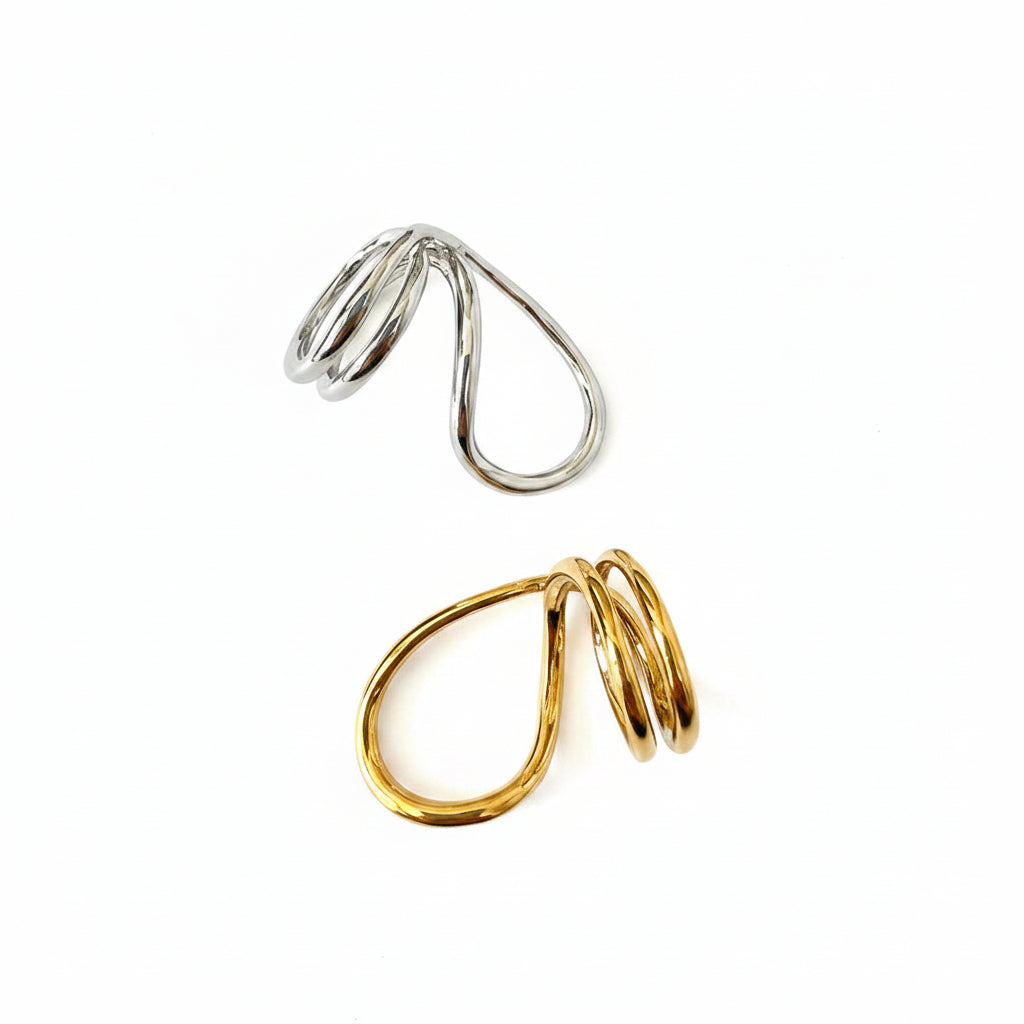 Dangka Minimalist Ring – worn on hand gold finish