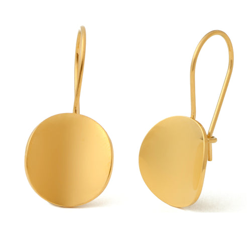 Golden Metal-Plated Geometric Hoop Earrings