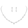 Jewelry set with necklace and earrings on a white background