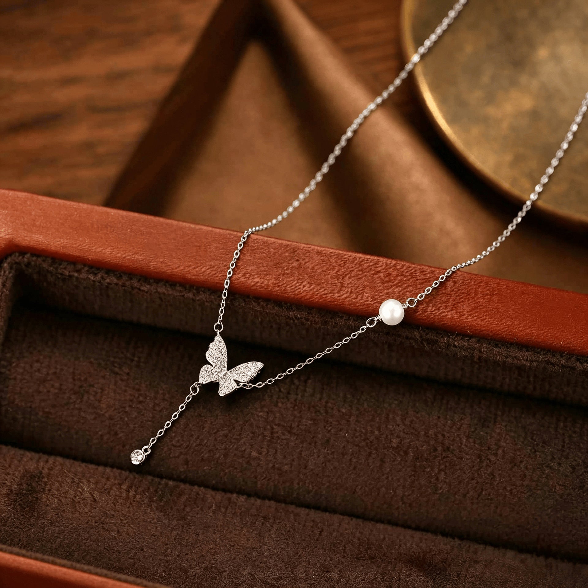 Weiyinge 999 Fine Silver Butterfly Tassel Necklace