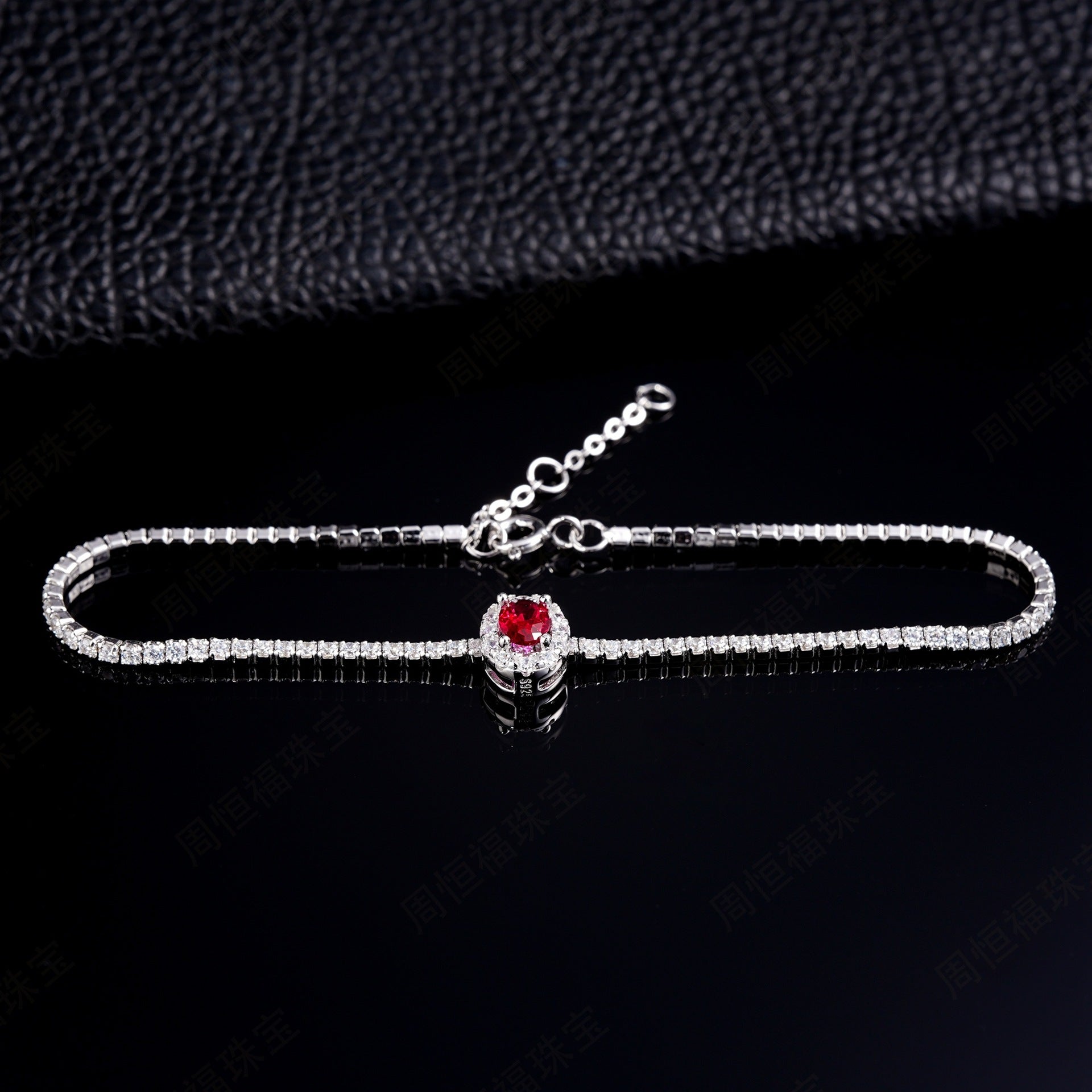 Zhouhengfu Jewelry Created Ruby S925 Silver Bracelet