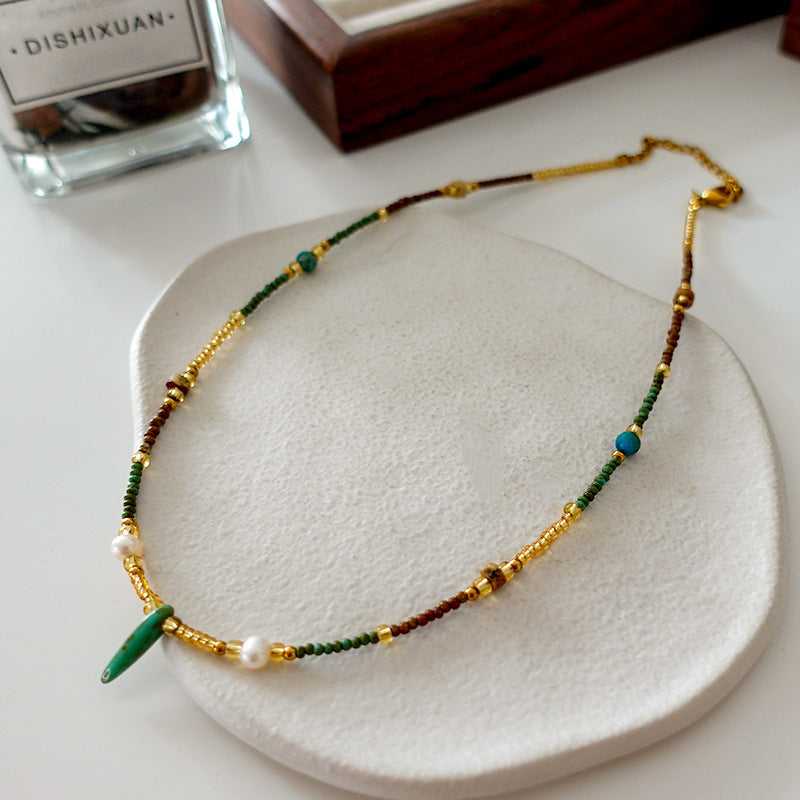 Little Charm Beaded Necklace – full length view