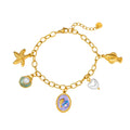 Linda's Look Ocean Dolphin Charm Bracelet - 18K Gold Plated Stainless Steel