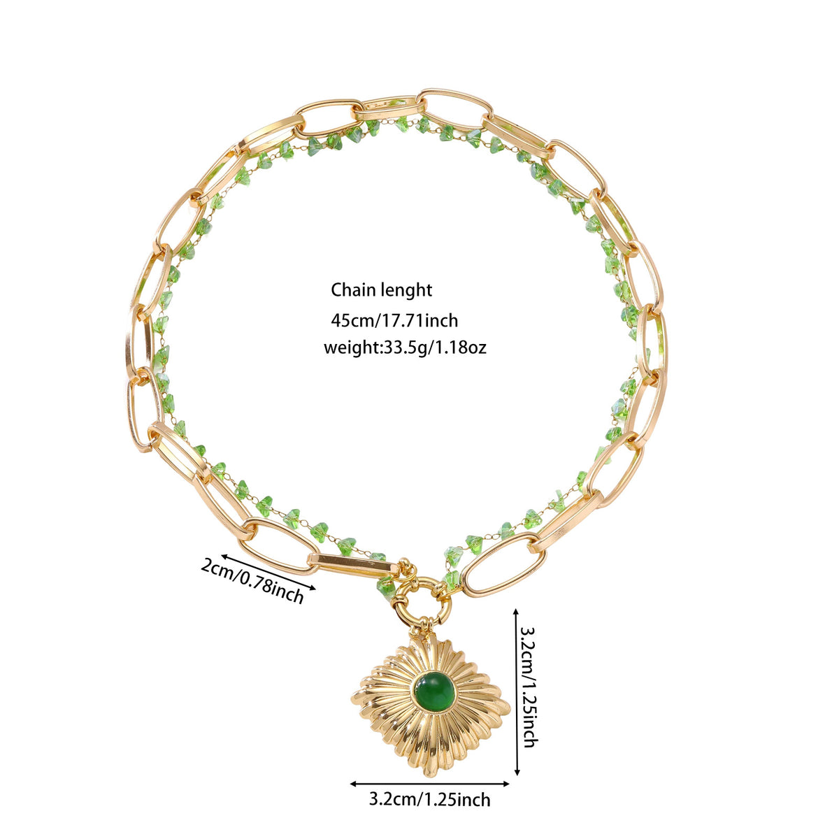 Double-Layer Sunflower Gemstone Necklace - zhn10166
