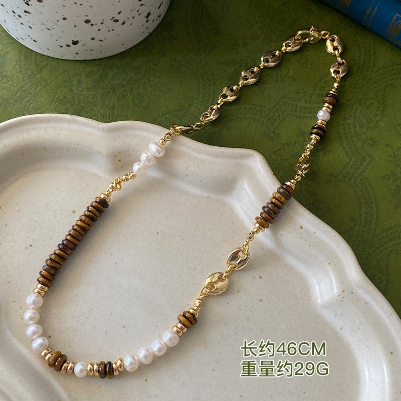 Little Charm Shoushan Stone Necklace – styled flat lay