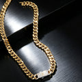 Geometric Cuban Link Jewelry Set - Gold Necklace