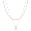 Two pearl necklaces on a white background