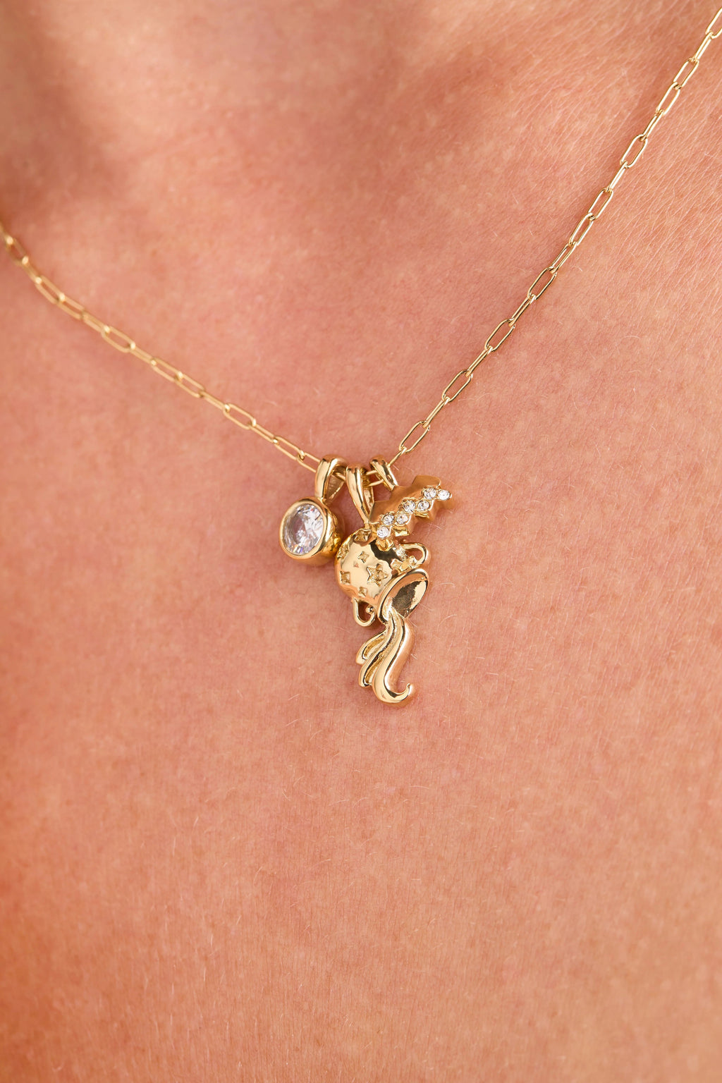 ALEX AND ANI — Aquarius Zodiac Charm Cluster Necklace