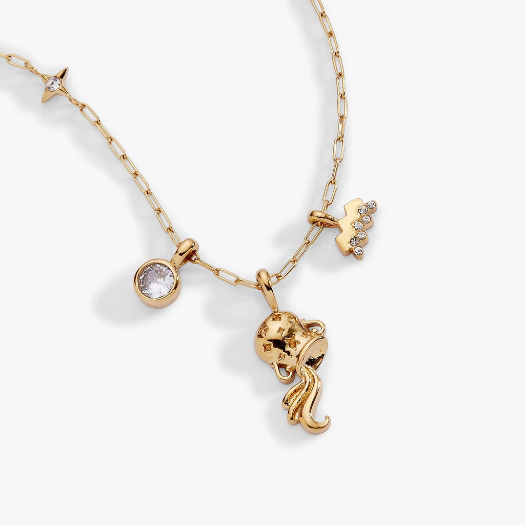 ALEX AND ANI — Aquarius Zodiac Charm Cluster Necklace