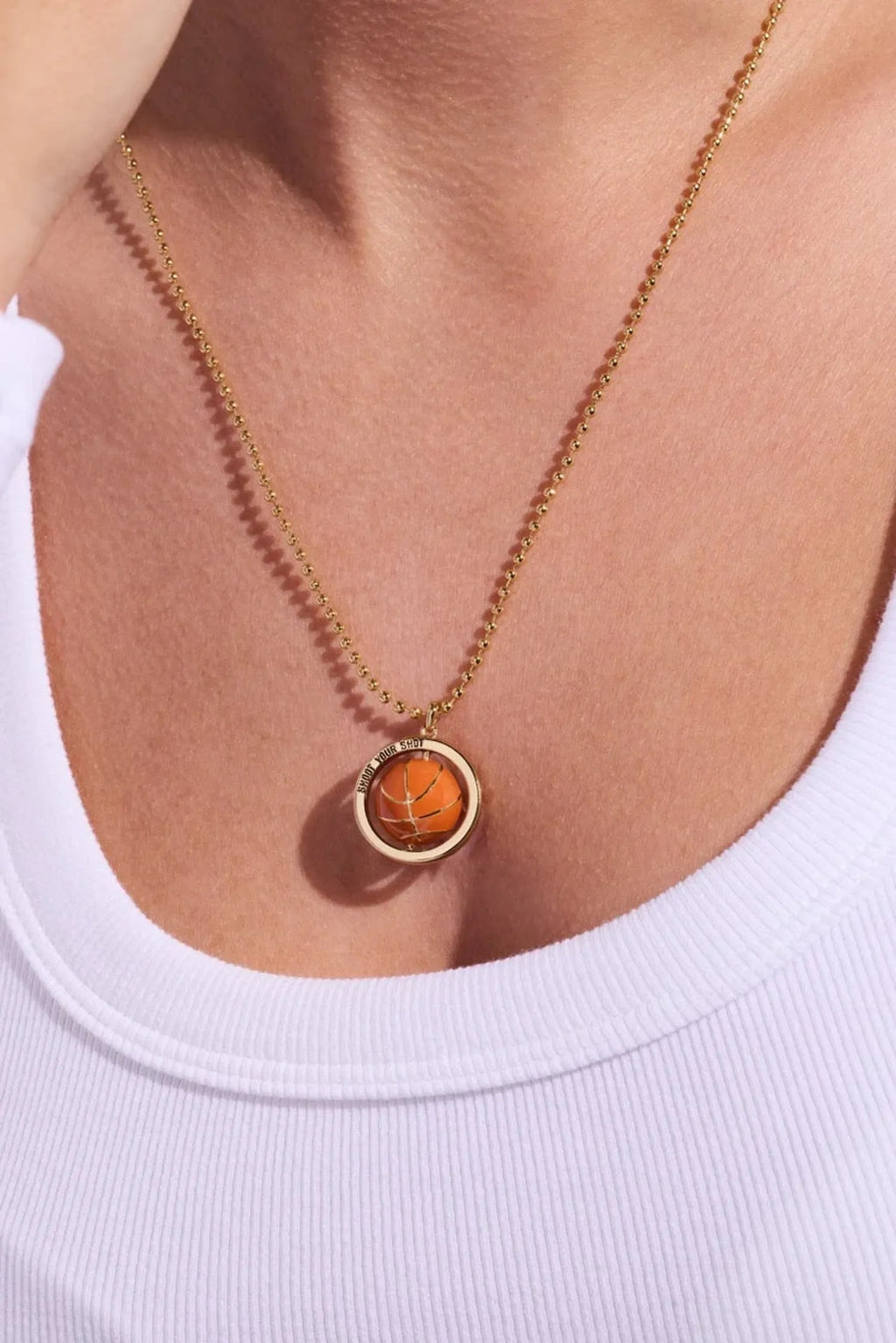 ALEX AND ANI — Basketball Spinner Pendant