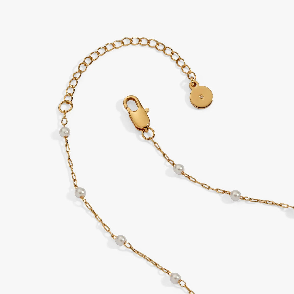 ALEX AND ANI — Cross 4:13 Pearl Rosary Chain Pendant Necklace