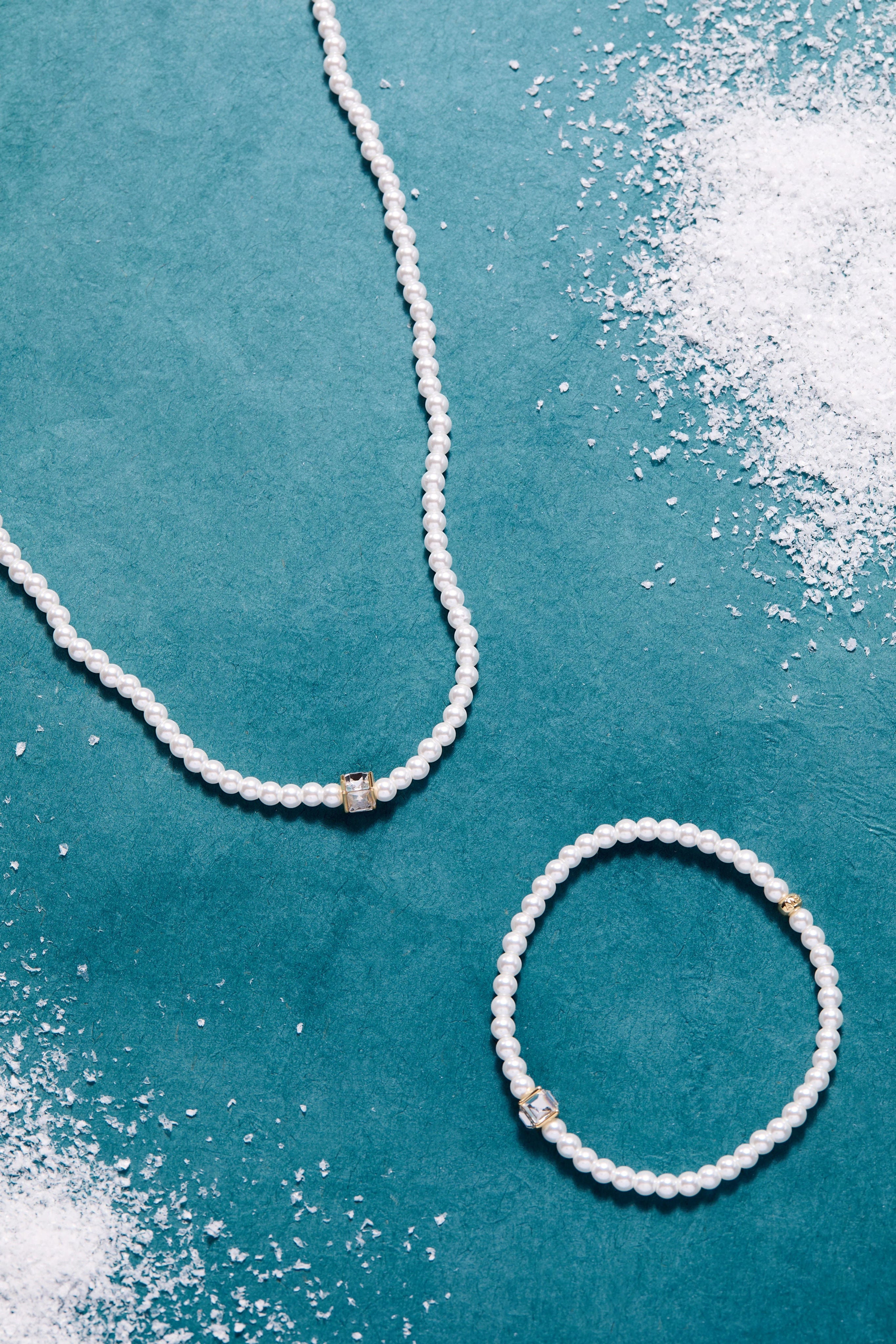 ALEX AND ANI — Crystal and Pearl Beaded Necklace