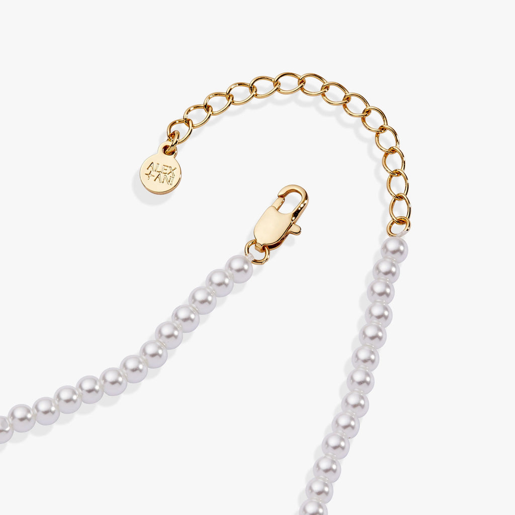 ALEX AND ANI — Crystal and Pearl Beaded Necklace