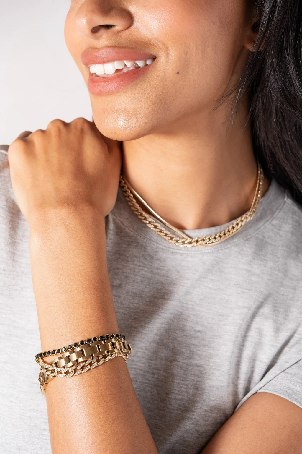 ALEX AND ANI — Crystal Pave Curb Chain Bracelet