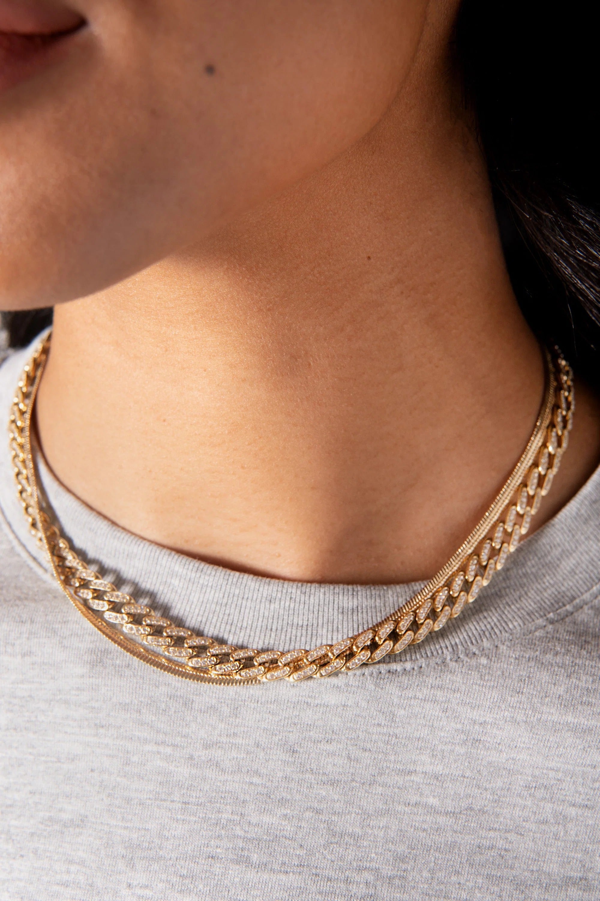 ALEX AND ANI — Crystal Pave Curb Chain Necklace