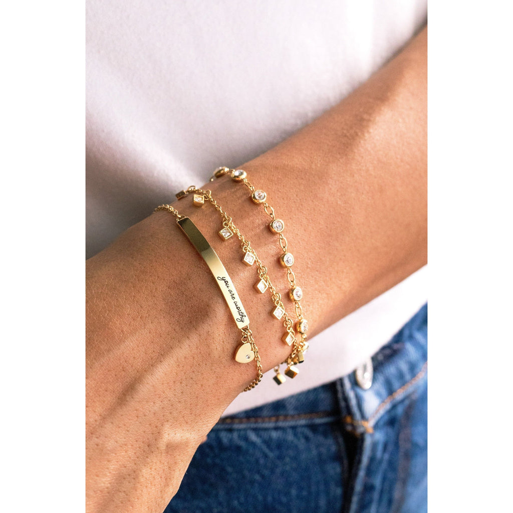 ALEX AND ANI — Crystal Pebble Chain Bracelet