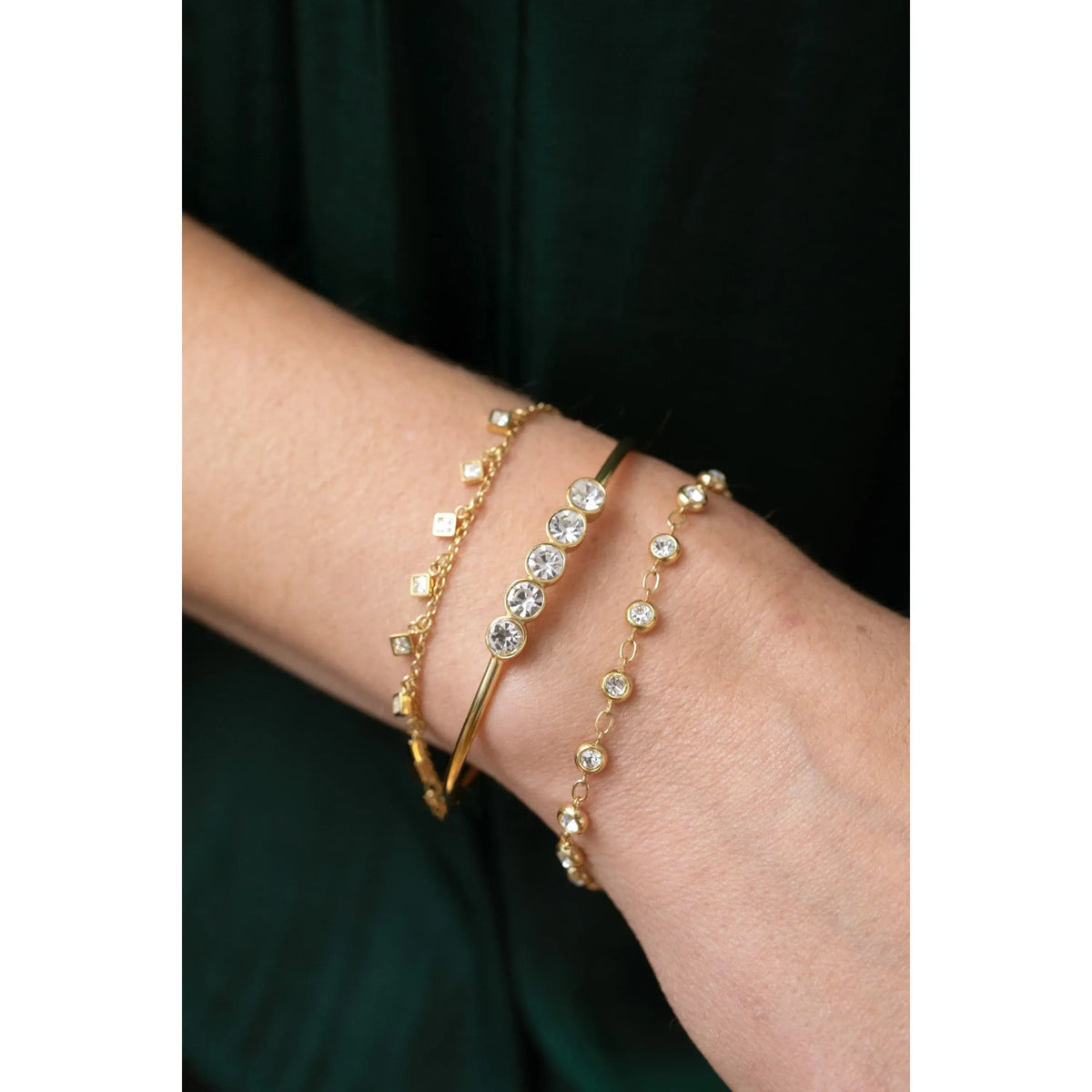 ALEX AND ANI — Crystal Pebble Chain Bracelet