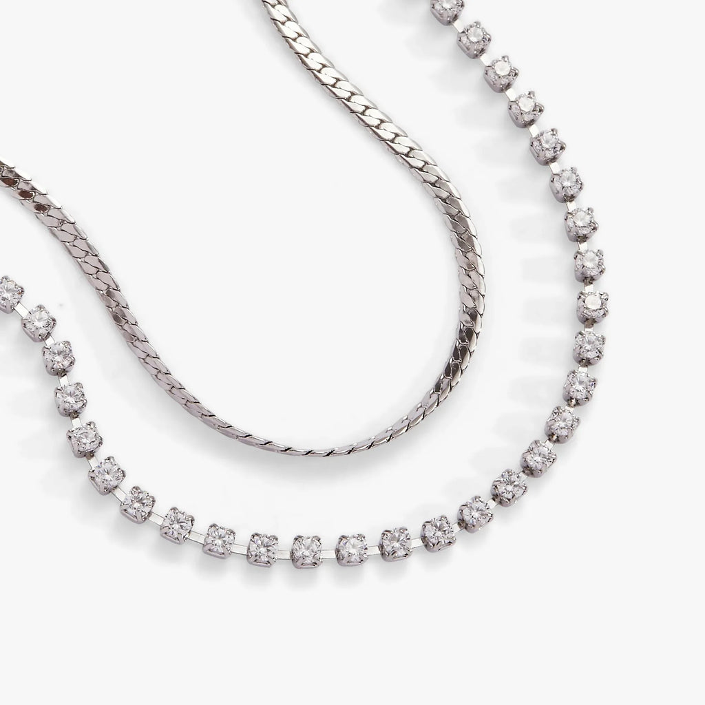 ALEX AND ANI — Double Strand Crystal Tennis Chain Bracelet