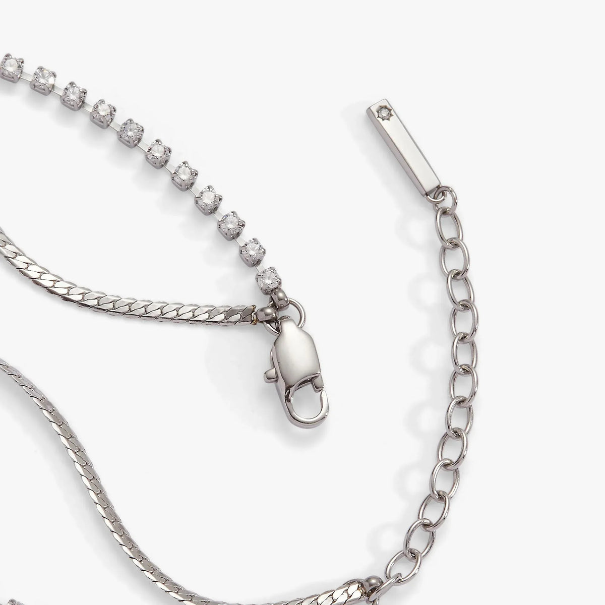 ALEX AND ANI — Double Strand Crystal Tennis Chain Bracelet