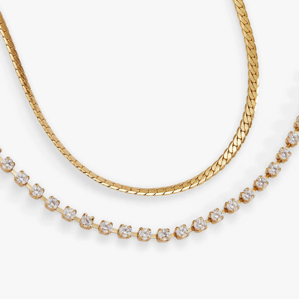 ALEX AND ANI — Double Strand Crystal Tennis Chain Bracelet