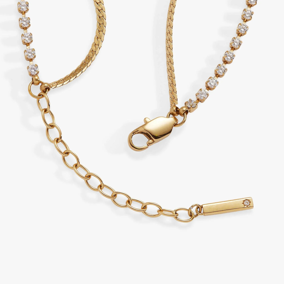 ALEX AND ANI — Double Strand Crystal Tennis Chain Bracelet