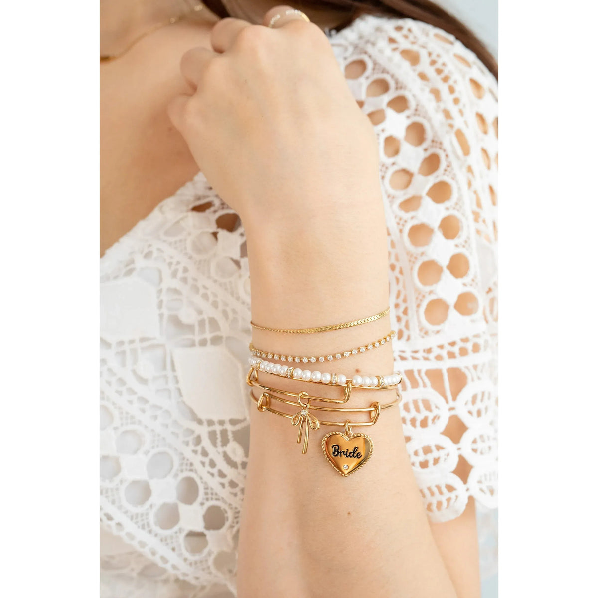 ALEX AND ANI — Double Strand Crystal Tennis Chain Bracelet