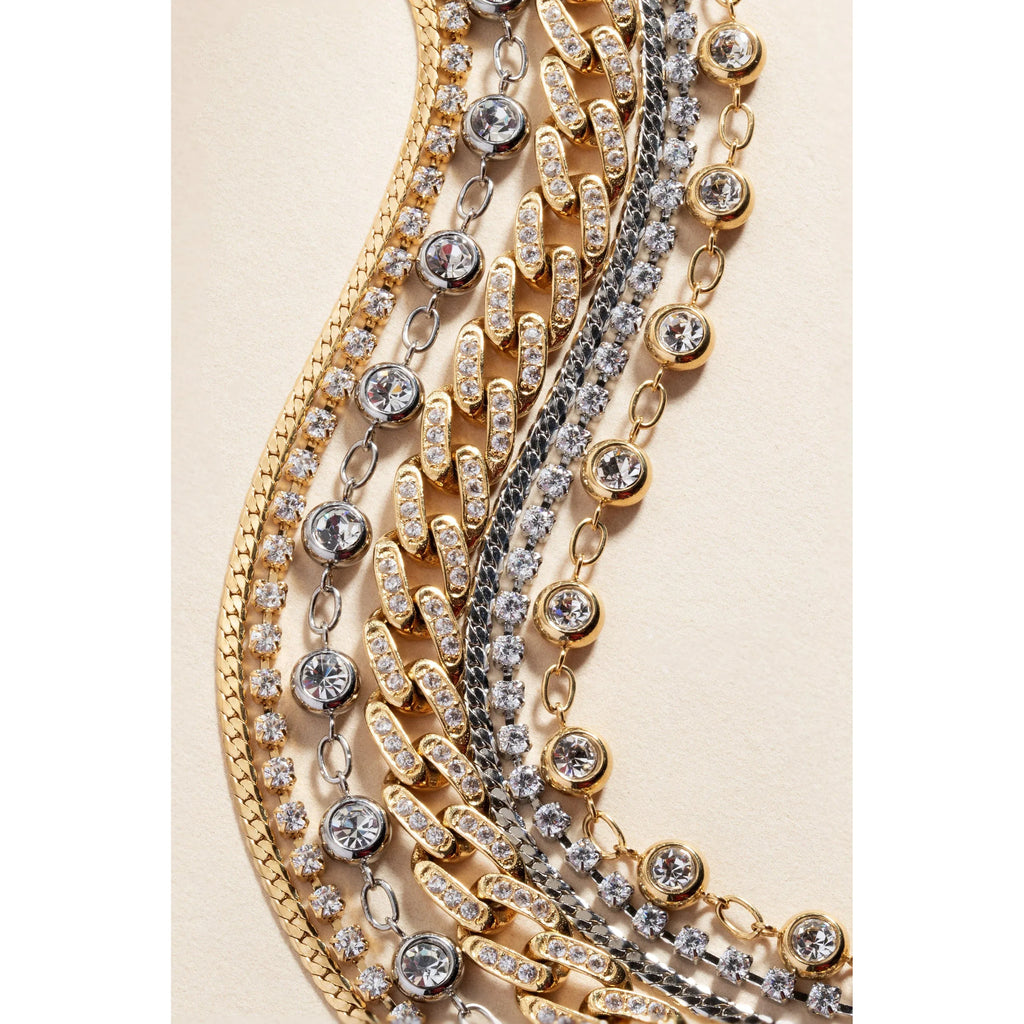 ALEX AND ANI — Double Strand Crystal Tennis Chain Bracelet