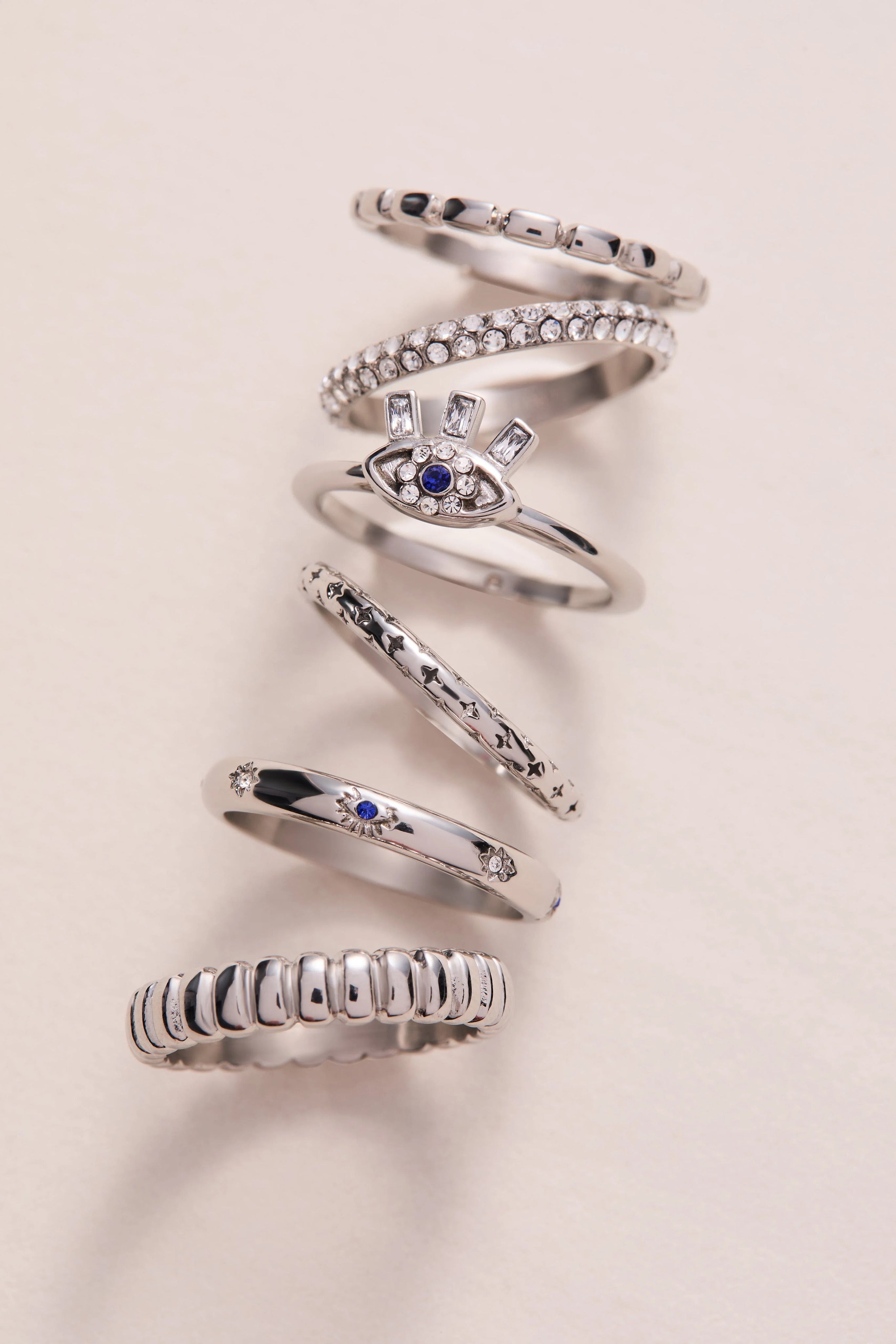 ALEX AND ANI — Evil Eye Stacking Ring Set of 3