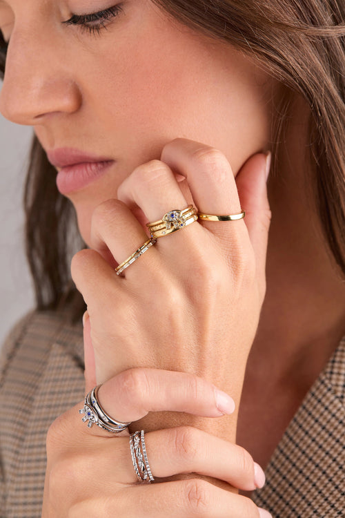 ALEX AND ANI — Evil Eye Stacking Ring Set of 3