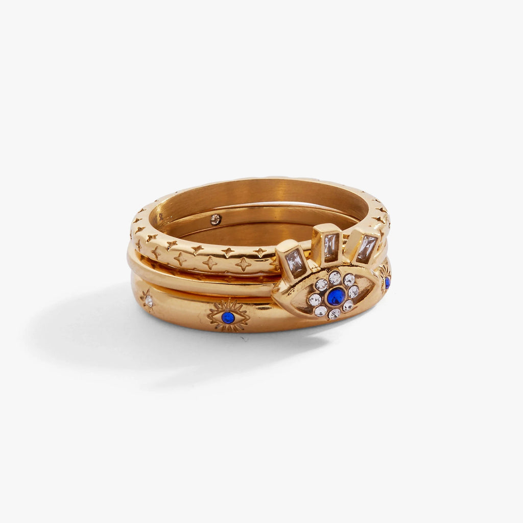 ALEX AND ANI — Evil Eye Stacking Ring Set of 3