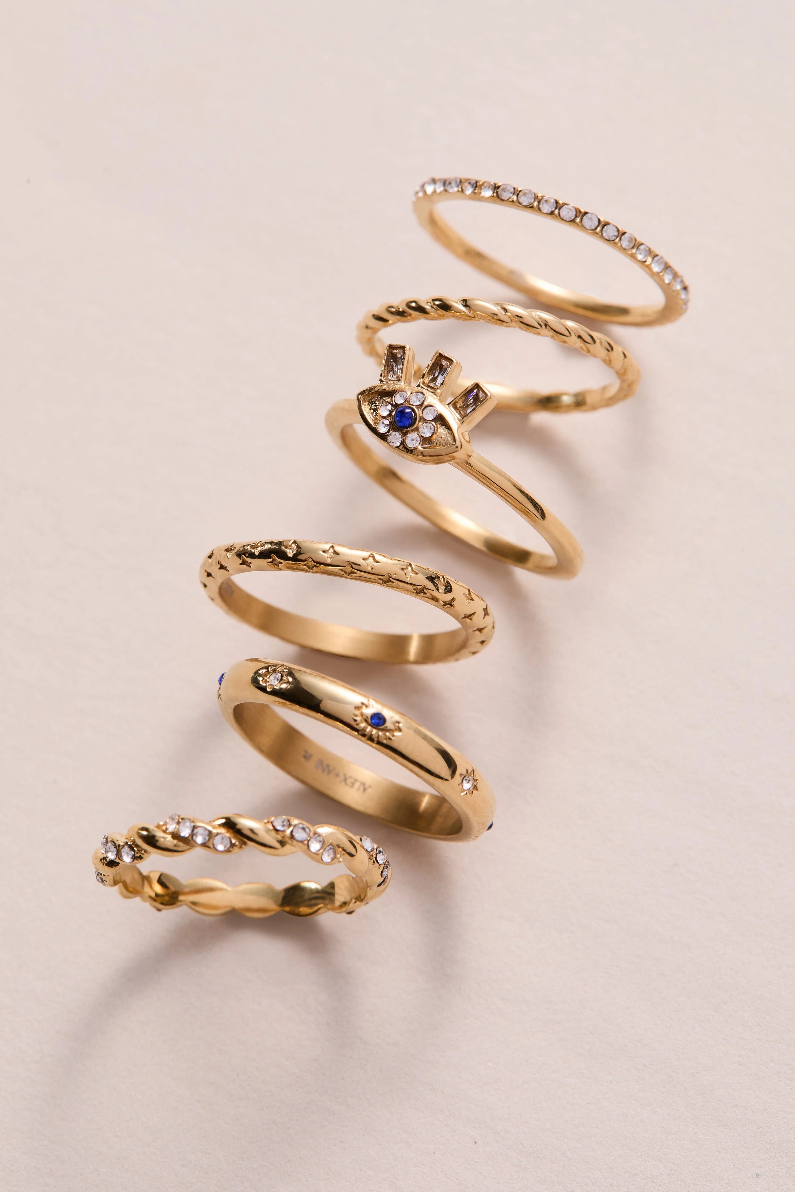 ALEX AND ANI — Evil Eye Stacking Ring Set of 3