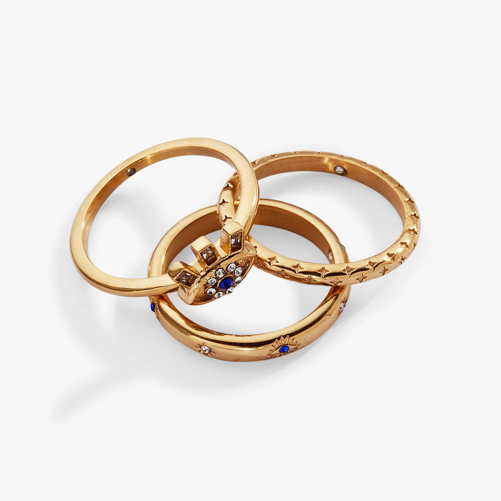 ALEX AND ANI — Evil Eye Stacking Ring Set of 3