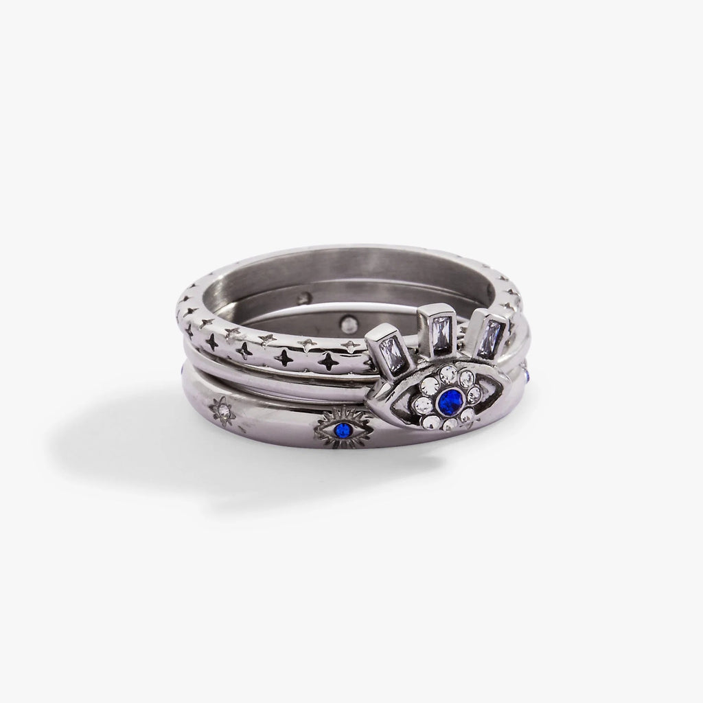 ALEX AND ANI — Evil Eye Stacking Ring Set of 3