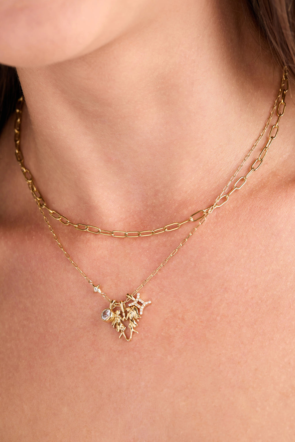 ALEX AND ANI — Gemini Zodiac Charm Cluster Necklace