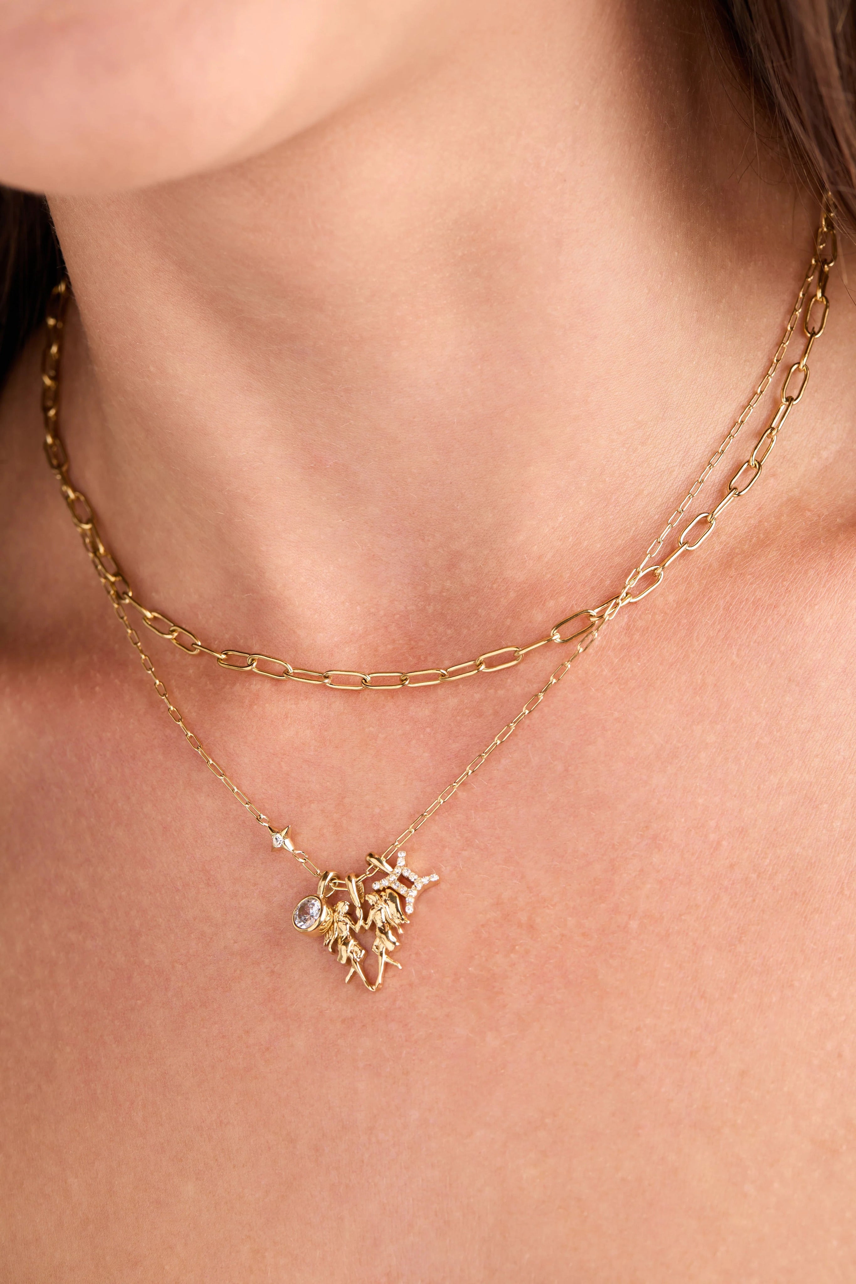 ALEX AND ANI — Gemini Zodiac Charm Cluster Necklace