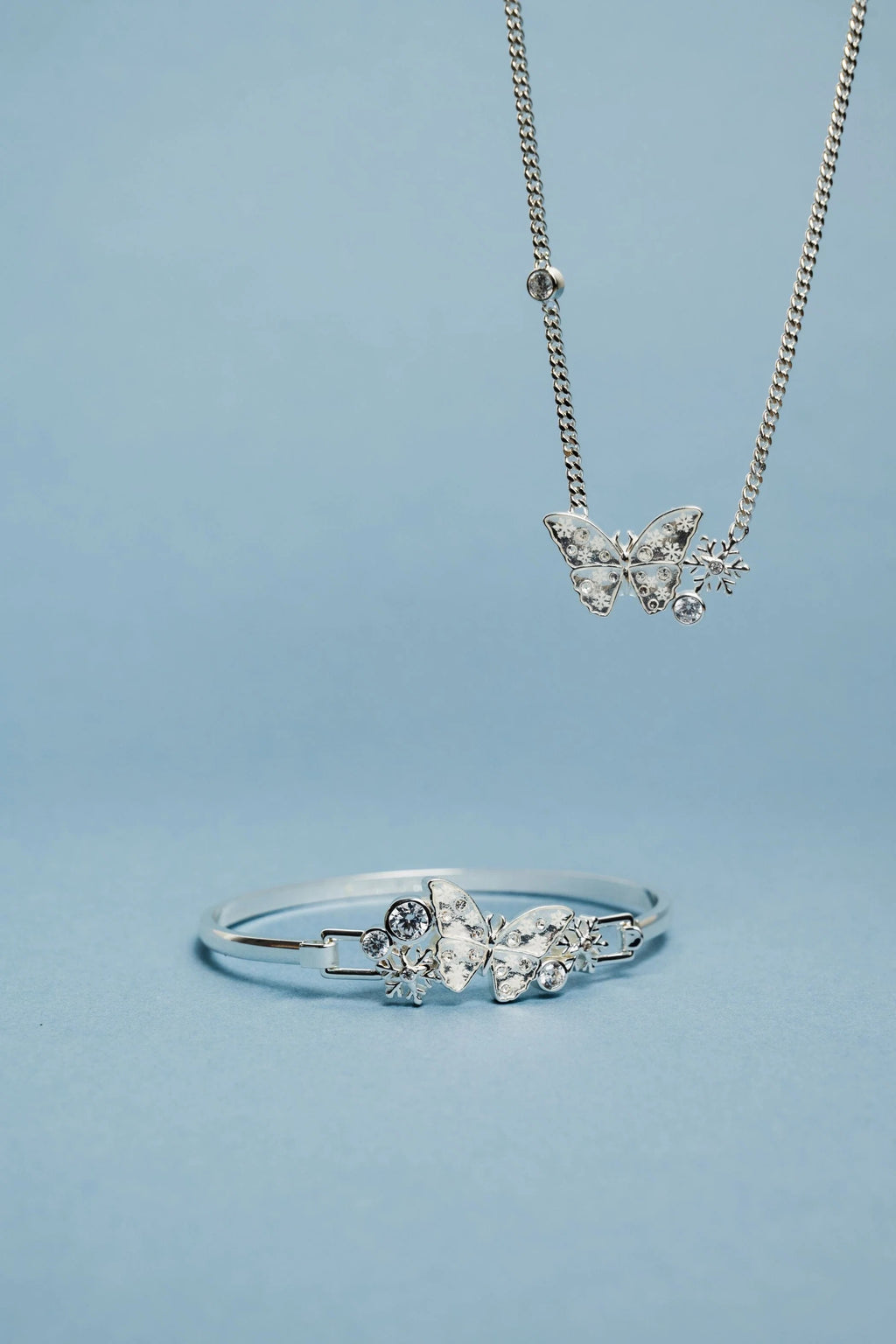 ALEX AND ANI — Glass Butterfly Inline Necklace
