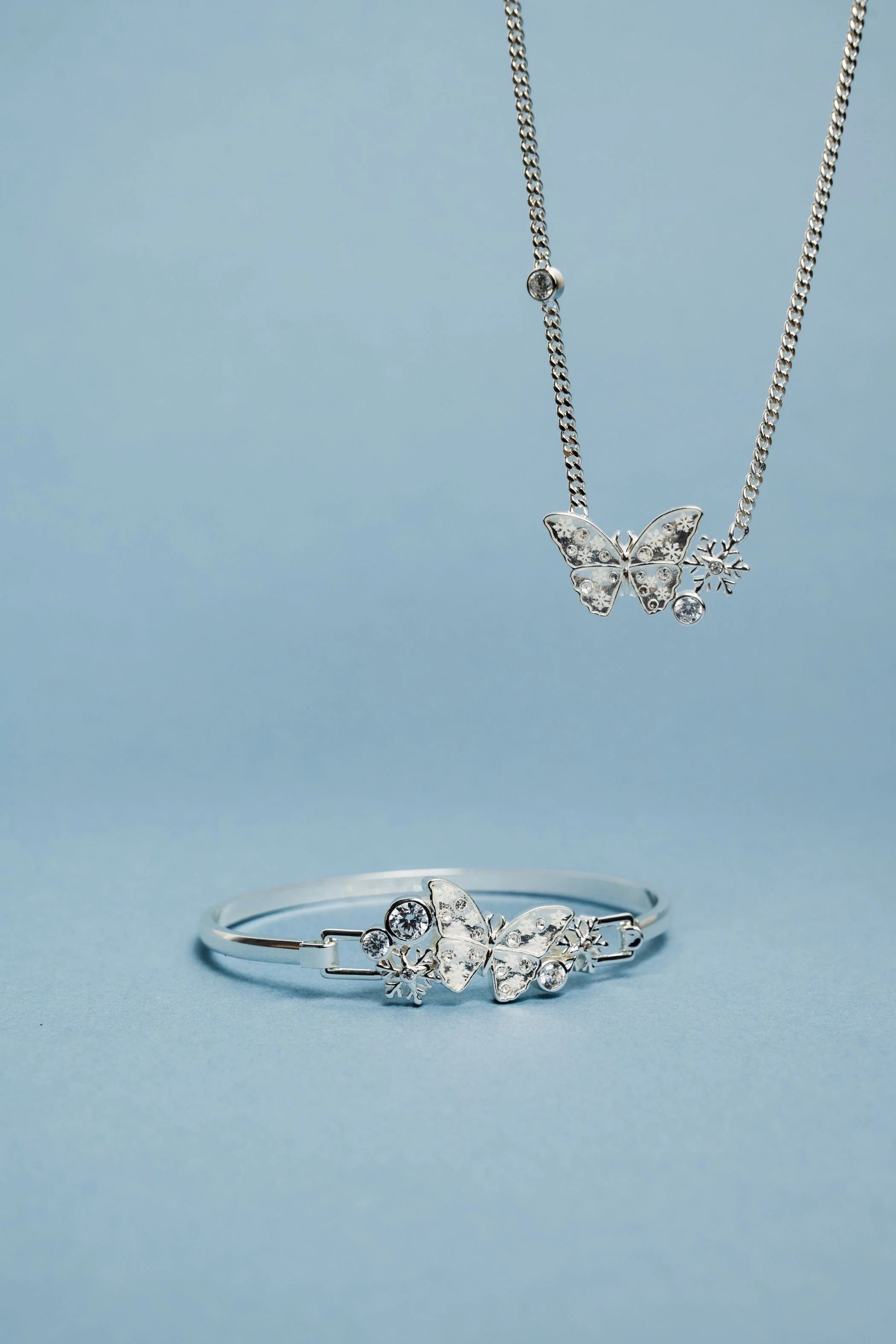 ALEX AND ANI — Glass Butterfly Inline Necklace