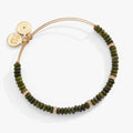 ALEX AND ANI — Green Semi-Precious Rondelle Beaded Bangle