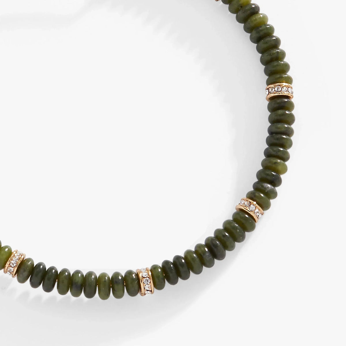 ALEX AND ANI — Green Semi-Precious Rondelle Beaded Bangle