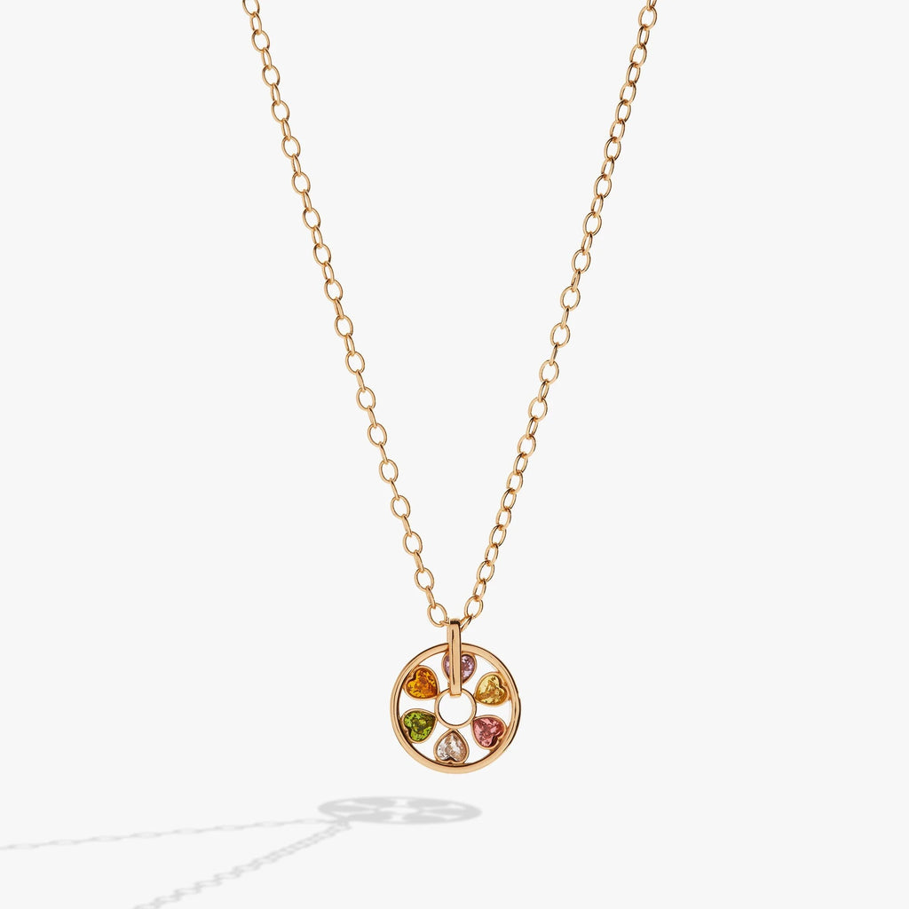 ALEX AND ANI — Heart Crystal Wheel Necklace