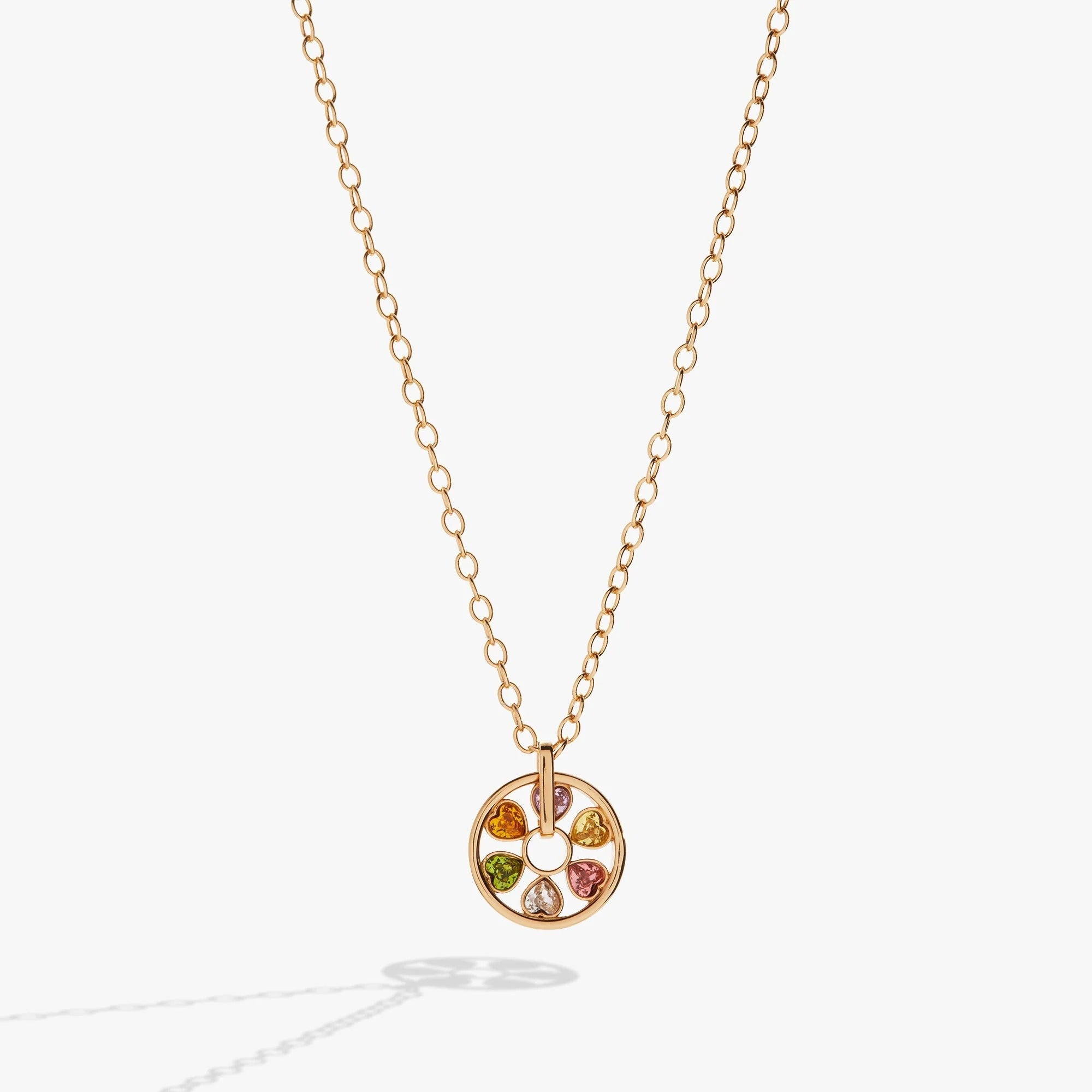 ALEX AND ANI — Heart Crystal Wheel Necklace